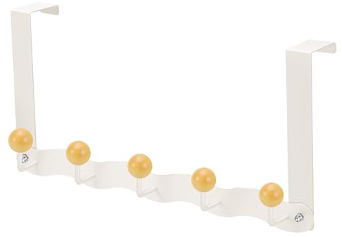 Kssvzz Türgarderobe zum Einhängen, Türhaken Innenseite mit 5 Haken, Rostschutz Kleiderhaken Tür, Türhakenleiste für Wohnzimmer, Badezimmer, Schlafzimmer (Weiß)