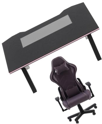 HOMOCONO 1 Set Gaming-Stuhl, Renn-büro-Computer-Schreibtisch, Puppenhausmöbel, Zubehör Im Maßstab 1:12 Für Puppenhaus-enthusiasten Und Tischdisplays, Schwarz