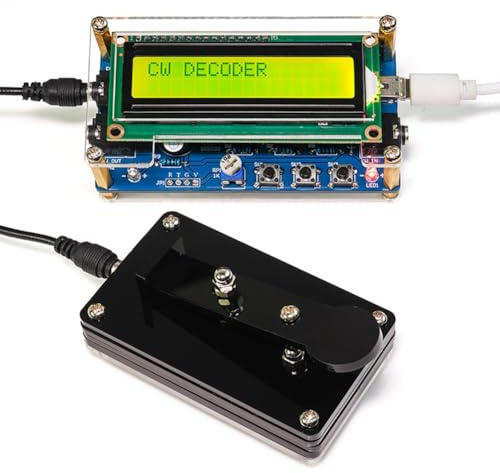 Bortivier Upgraded CW Morse Code Decoder Kit mit Digitalem LCD und Gehäuse Plus Tasten-Set