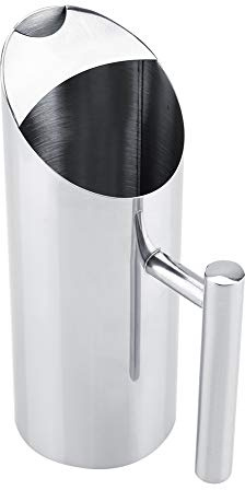 Phefop Jarra de Agua de Acero Inoxidable con Protección contra Hielo, Jarra de Bebidas Frías, Jarra de Porción Elegante con Spout Fácil para el Restaurante del Hotel en Casa (1L)