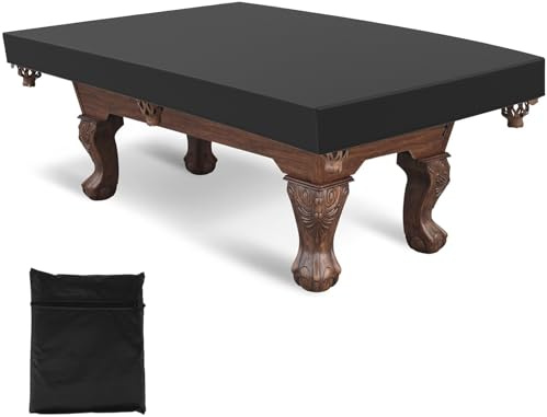 Billardtisch Abdeckung 7Ft Billardtisch Abdecktuch 210D Oxford-Gewebe Wasserdicht Staubdicht Winddicht Anti-UV Reißfest Billardtisch Abdeckplane für 7/8 Fuß Billardtische