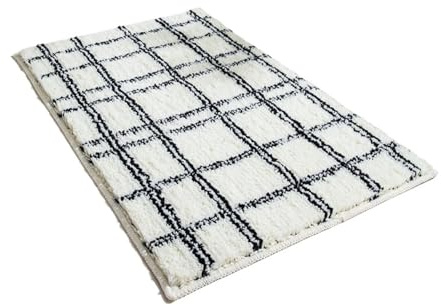 Teppich im Landhausstil für Badezimmer und Toilette, leicht zu reinigen, für Wasser, saugfähiger Teppich, für den Boden, Innendekoration (Schwarz, 60 x 90 cm)
