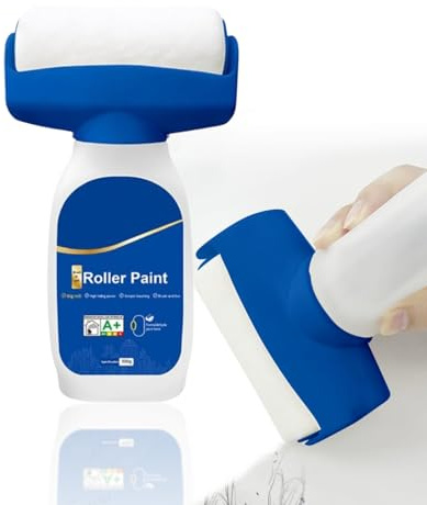 White Paint for Walls,Paint with Roller,Wall Repair Rolling Brush,Fast-Drying & Water-Based White Wall Paint,Integrated Paint Roller Kit,Wall Filler Paint Covers Graffiti,Stain,Scratch,Easy to Use