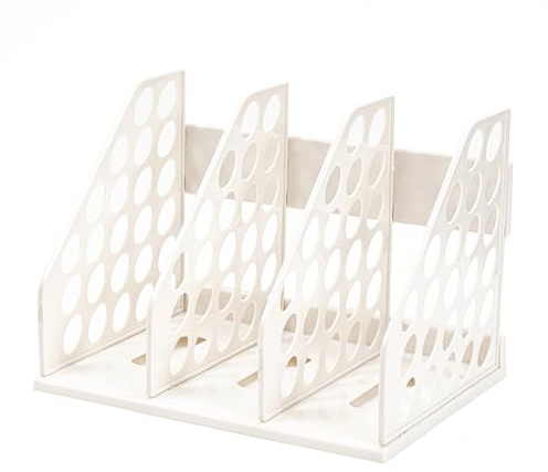 Zipplunk File Holder, A4 Paper Folder Holder, 3 Vertical Desk Tidy Organiser, Compartments Magazine Storage for School Office