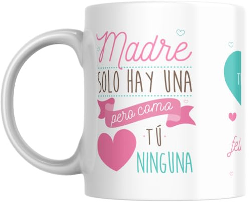 Taza de cerámica para MAMÁ. Regalo día de la madre, cumpleaños, aniversario. Regalos personalizados (madre solo hay una)