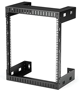 StarTech.com 2-Pfosten 12HE Heavy-Duty Wandmontage Netzwerk-Rack, 19 Open Frame Server Rack, 12 Tief, Wandmontage Daten-Rack für IT / AV / Patch Panel / Computer Geräte (RK12WALLO)