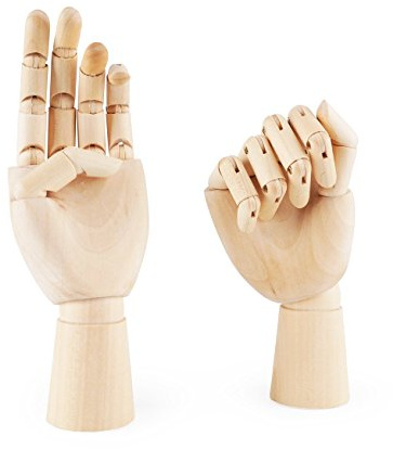 Hand aus Holz, hübscher Kunstartikel, mit Gelenken und flexiblen Fingern, zum Malen, Skizzieren, Zeichnen 7,10,12 7 Left+Right Hand