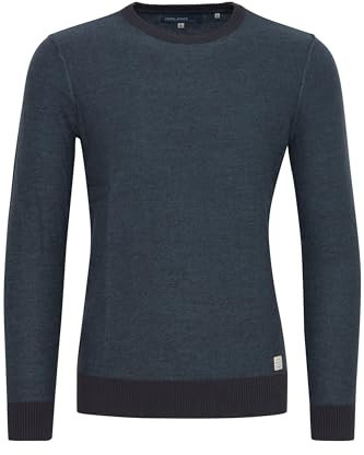 Blend Nathan Herren Strickpullover Feinstrick Pullover Mit Rundhals Und Melierung Aus 100% Baumwolle, Größe:XXL, Farbe:Dark Navy Blue (74645)