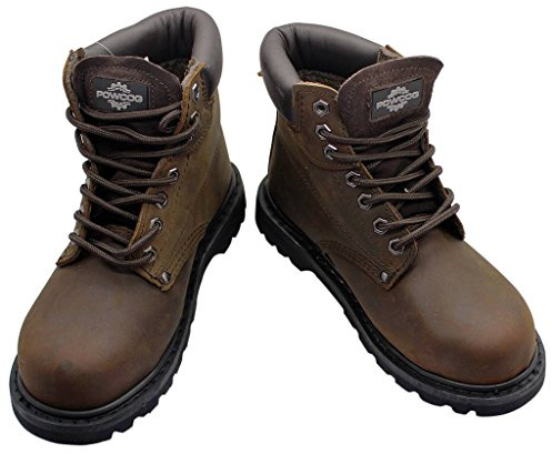 POWCOG Mens Dark Brown Typhoon Safety Boots | UK Size 12 | European Safety Rating SB SRC EN ISO 20345:2011