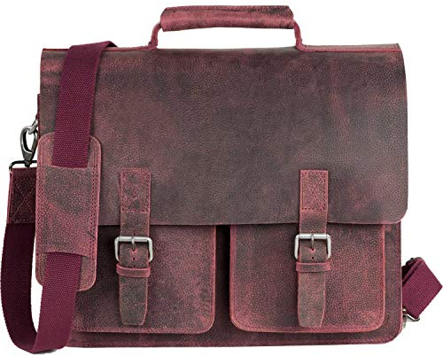 Jahn-Tasche â€“ Sehr groÃŸe Aktentasche/Lehrertasche GröÃŸe XL aus Büffel-Leder, Rost-Rot, Modell 422