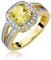Damen Ring 585 14k Gold Gelbgold echt Citrin Edelstein Diamanten Brillanten