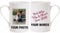 Personalised, Customised Fine Bone China Porcelain Mug with Your Picture and Your Message in Black, Pink or Purple Print, Printed on Both Sides. Idea for Valentines!, 11 fluid ounces