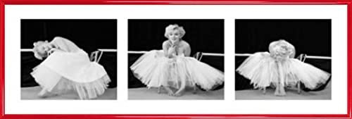 1art1 Marilyn Monroe Poster Kunstdruck Bild und Kunststoff-Rahmen - Ballerina Triptychon (91 x 30cm)