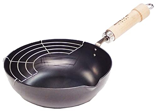 Riverlight Kyoku JAPAN One-Handed Tempura Pot, Made in Japan, Black