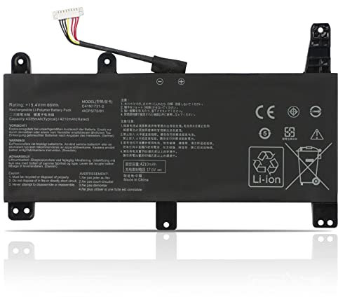 K KYUER 66Wh C41N1731-2 Batteria per Asus ROG Strix G15 G512 G512LV G512LU G512LW G512LWS SCAR 15 G532LV G532LW G532LWS G17 G712LU G712LV G712LW G712LWS SCAR 17 G732LV G732LW G732LWS G732LX G732LXS