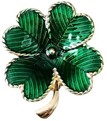 GFM BRCH-Clover-HR-ENML-SML-046 Brosche, vierblättriges Kleeblatt, S, Metall