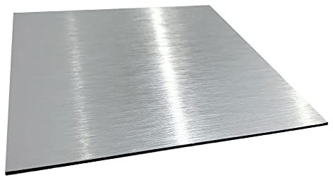 Panneau Composite Aluminium Brossé épaisseur 2 mm. Plaque alu avec au Centre un Polyéthylène (PVC) - 80 x 60 cm (800 x 600 mm) -