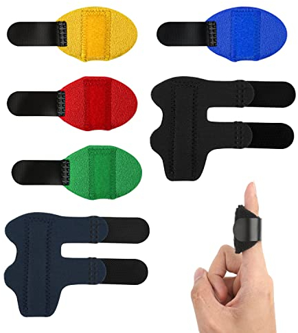 BOXOB Trigger Fingerschiene, 6 PCS Justierbar Finger Splint Fingerstütze für Trigger Gebrochenen Finger Richten Daumen Pinky Mittleren Index Ringfinger Arthritis Schmerzen und Unterstützung