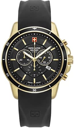 Swiss Alpine Military Herren Uhr Chronograph Analog Quarz 7089.9817SAM Silikon
