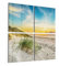 DEQORI Glasbilder Echtglas | Motiv Baltischer Dünenstrand | quadratisch 4-teilig 100x100 cm | große XXL Deko | Wandbilder für Wohnzimmer, Schlafzimmer, Flur & Küche | moderne Wanddeko