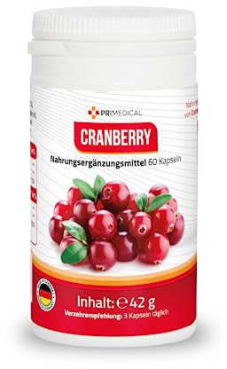 CRANBERRY KAPSELN Primedical mit VITAMIN C VEGAN 1 x 60 Kapseln