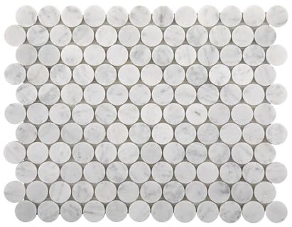 Carrara Mosaikfliese aus weißem Marmor für Küche, Badezimmer, Boden, 2,5 cm