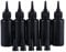 HugeDE 25 Pcs 30ml Black Plastic Squeeze Bottles Empty Glue Dispenser Bottles Refillable Paint Pigment Bottles Craft Liquid Bottle with Caps