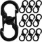 10 Pièces de Mousqueton en Forme de S, Acier Inoxydable Mousqueton S Porte-clés Set Double Ressort Porte-clés Clip Mini Métal Verrouillage Boucle Clip pour Les Activités de Plein Air