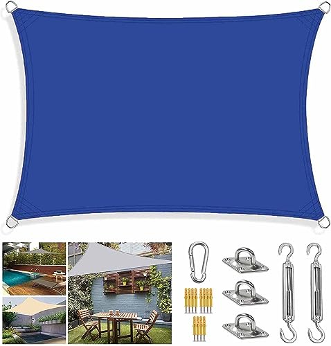 Carport-Segeldach for den Außenbereich, for Terrasse, Spielbereiche, Tür, Hof, Sonnenschutz, UV-Schutz, rechteckig, quadratisch, Sonnenschutz-Markise mit robustem Befestigungsset, 2 m, 2,5 m, 3 m, 3,6