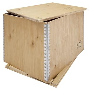 eurokraft | basic | Faltkiste aus Sperrholz | Außen-LxBxH 1195 x 755 x 515 mm | mit Deckel
