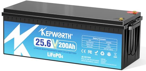 KEPWORTH 24V 200Ah LiFePO4 Batterie, 100A BMS, 4000-15000 Zyklen Deep Cycle Lithium Akku, Perfekter für Wohnwagen, Inselanlage, Wohnmobil, Solar Home Systeme, Boote