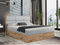 MKS MEBLE Boxspringbett 200x200 mit Bettkasten Eiche, Polsterbett 200x200 mit Matratze H3, Bett 200x200 mit Kopfteil, Bett mit Holzrahmen in Wotan Eiche - 200x200 - Hellgrau Velvet - Albero-2