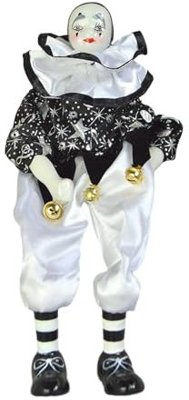 Sharplace Narrenpuppe Cirque Requisiten Lustige antike Puppe Home Display 14,17 Zoll Halloween Ornament Puppe für Geburtstagsfeierbevorzugung