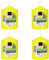 H HANSEL HOME Taco Duftkerze, lange Brenndauer, 7 x 5,7 cm, gelbe Kerzen, Zitronengras, 135 g, 4 Stück