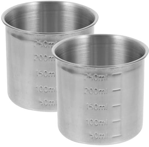 MAGICLULU 2pcs Stainless Steel Rice Measuring Cup Rice Cooker Measuring Cups Scale Measuring Cup Baking Measuring Set Metal Kitchen Container Measurement Tools 250ml