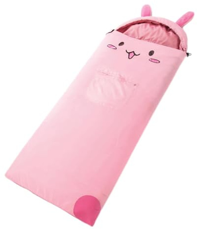 Camping-Schlafsack, niedlicher Warmer Schlafsack, Kinderhöhe, Winterschlafsack mit Verstellbarer Länge, leicht, wasserdicht, Kinder-Schlafsack für Winter, Frühling und drinnen und draußen