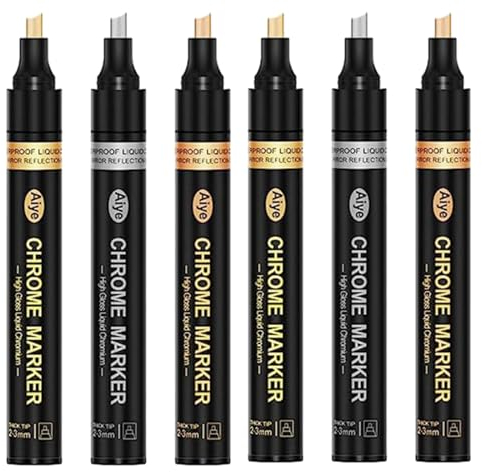Lot de 6 marqueurs miroir liquide chromés, 3 couleurs, marqueurs chromés liquides, double extrémité, stylo métallique, réfléchissant, marqueur permanent, large champ d'application de 2 à 3 mm