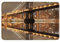AUBKFELD New York Manhattan Bridge Night bedruckte Fußmatte, 60 x 40 cm, Flanell, rutschfeste Bodenmatte, Teppich für Hauseingänge und haustierfreundliche Räume