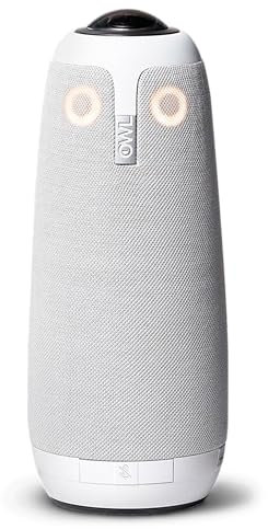 Owl Labs Meeting Owl Pro Conferencing Camera - Premium 360-Degree Smart Camera, 8 Mics & 3 Speakers, 1080p HD, 18ft Mic Range, Plug & Play, WIFI, Support for Zoom, Teams, Webex & More (Renewed)