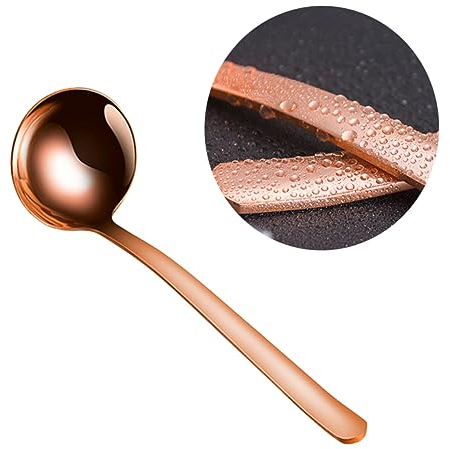 Cabilock Cuchara para Cocinar Cuchara para Sopa Mango Grueso Utensilio para Servir de Estilo Chino