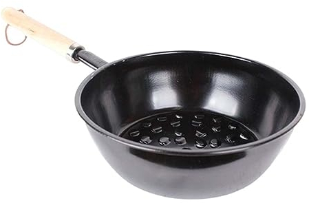 Muzrunq Chimney Starter Holzhandle Holzkohle Schornstein Starter BBQ Grill Werkzeuge Holzkohle Starter Korb Pot tragbare Camping -Barbecue BRACKIERE Holzkohlefeuer Topf