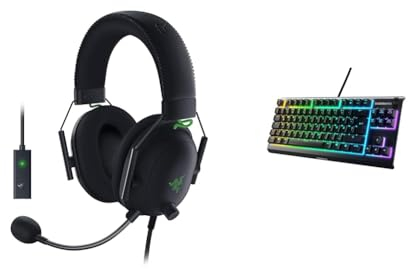 Razer Blackshark V2 - Premium E-Sport-Headset mit USB-Soundkarte & SteelSeries Apex 3 TKL - RGB Gaming-Tastatur - Kompakter Tenkeyless-Formfaktor - 8-Zonen-RGB-Beleuchtung - Deutsches (QWERTZ) Layout