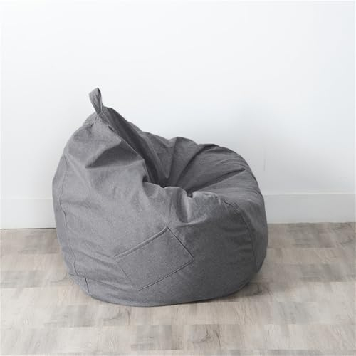 Odot Sitzsack, Abnehmbarer Sitzsack Bezug, Sitzsack Bezug Ohne Füllung, Komfortabler Bean Bag, Outdoor Sitzsack für Indoor Outdoor Living Room Decor (Dunkelgrau,L(90x110cm))