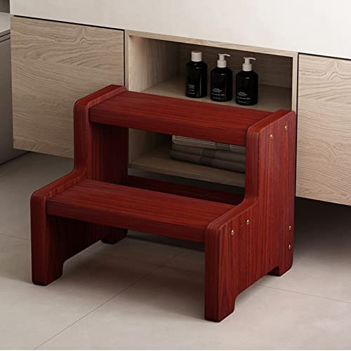 Holzleiter mit 2 Stufen, für Haushalt, Massivholz, Treppe, Kletterleiter, 35,1 x 69,8 cm, zwei Holzleitern für Aktivitäten (Farbe: C)