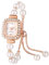 JewelryWe Damenuhr Rechteckige Perlen Uhren: Glitzer Zirkonia Perlenuhr Analog Quarz Armbanduhr Damen Verstellbar Perlenarmband Metallarmband Klein Schmal Diamant Uhr mit Rechteck Muschel-Zifferblatt