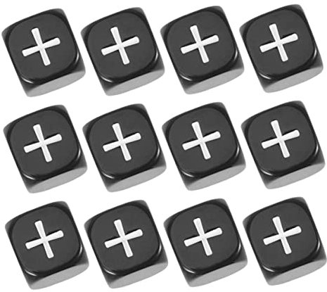 Abaodam 12st Additions- Und Subtraktionswürfel Mathematikzeichenwürfel Tischspielwürfel Klassenzimmer Zubehör Würfel Würfel-lernhilfe Übungswürfel Für Kinder Tischspiele Würfel Black Acryl