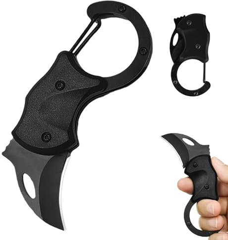 Pocket Knife - Small EDC Folding Knife for Men, Cool Carabiner Knife Box Cutter with 1.34 Inch Stainless Steel Blade, Mini Keychain EDC Gadgets for Everyday Carry