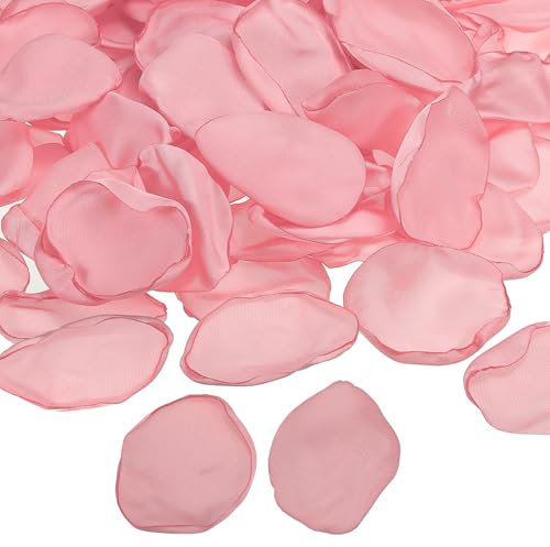 PATIKIL Pétalos de Rosa, 200Pcs Pétalos de Flores Seda Artificiales Pétalos de Rosa Falsos para Esparcir por Boda, Pedidas, Fiestas, Decoración de Mesa Nocturna Romántica, Color Rosa Claro