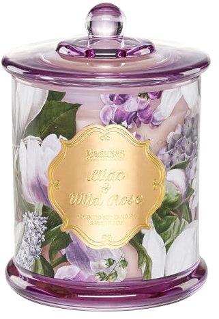 M&SENSE Duftkerze im Glas - Flieder & Wilde Rose Duft - 360g Kerze mit langer Brenndauer über 60 Stunden - Sojawachskerze als Heimdeko Geschenk für Frauen