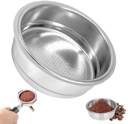 Cesta de filtro de 51 mm, colador de café expreso compatible con para cafetera espresso reutilizable de acero inoxidable, accesorio de calidad